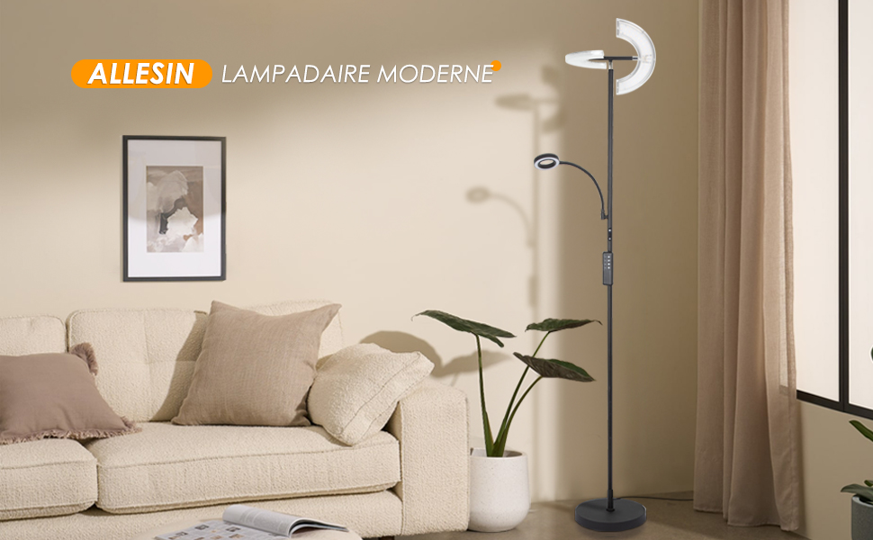 HOMEDEMO Lampadaire Lune Double