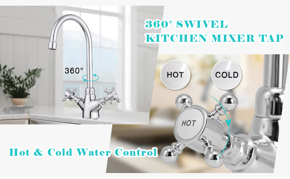 a kitchen sink with a cold water control
