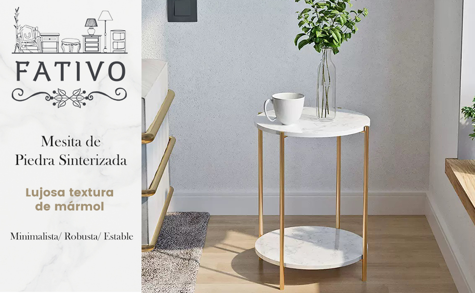 mesa auxiliar marmol