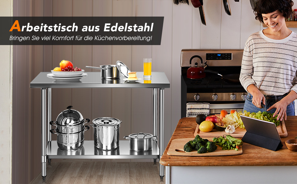 Arbeitstisch, Arbeitstisch Edelstahl, Arbeitstisch Küche