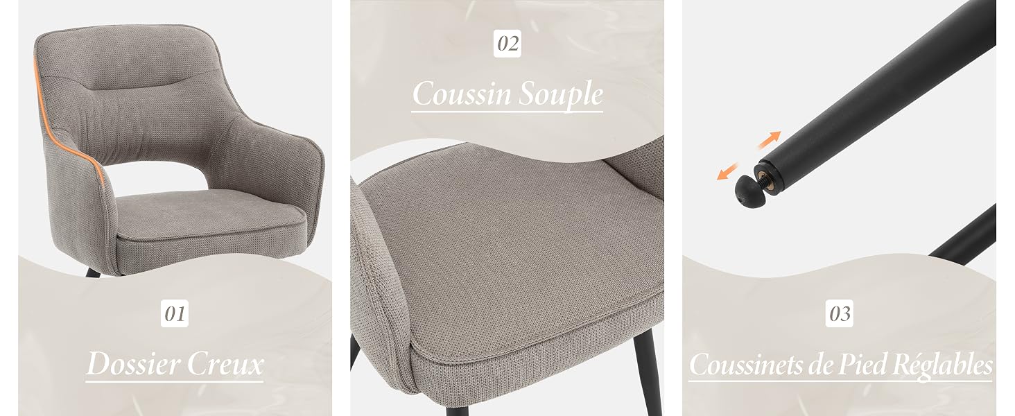 Chaise Rembourrée gris