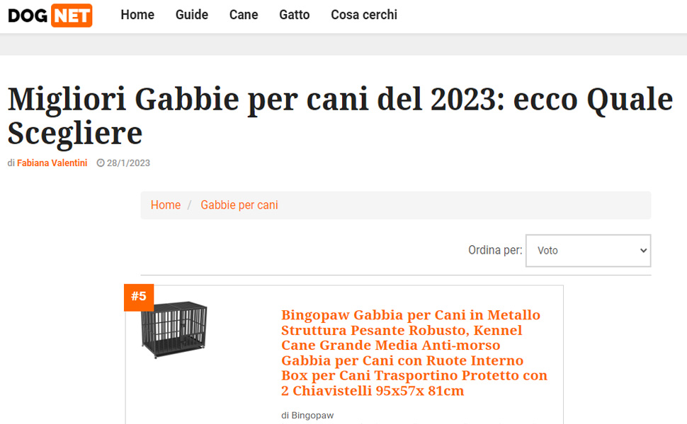 BingoPaw Gabbia per Cani Grande in Metallo Struttura Pesante, Kennel per Cani