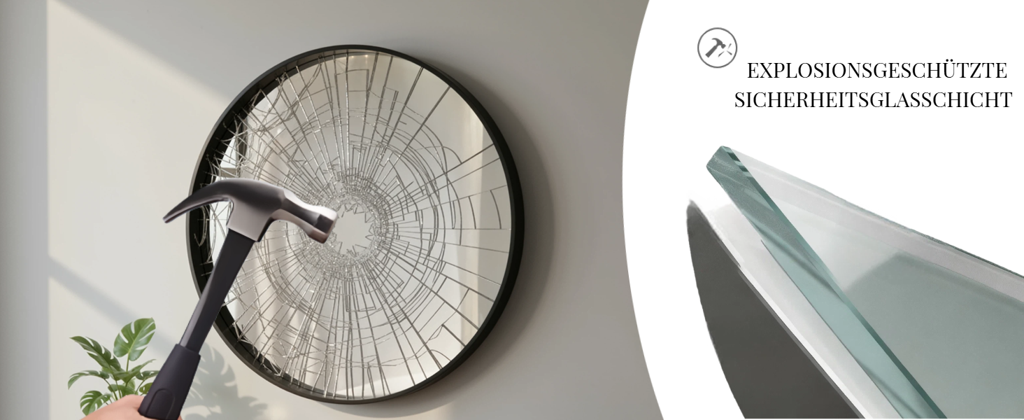 Split image showing circular wall decor piece and what appears to be an architectural detail or fixture installation.