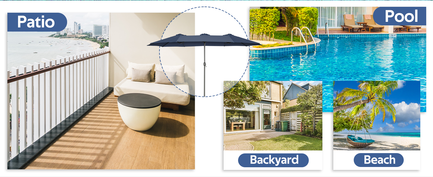 YODOLLA swimming pool umbrella for wind resistance