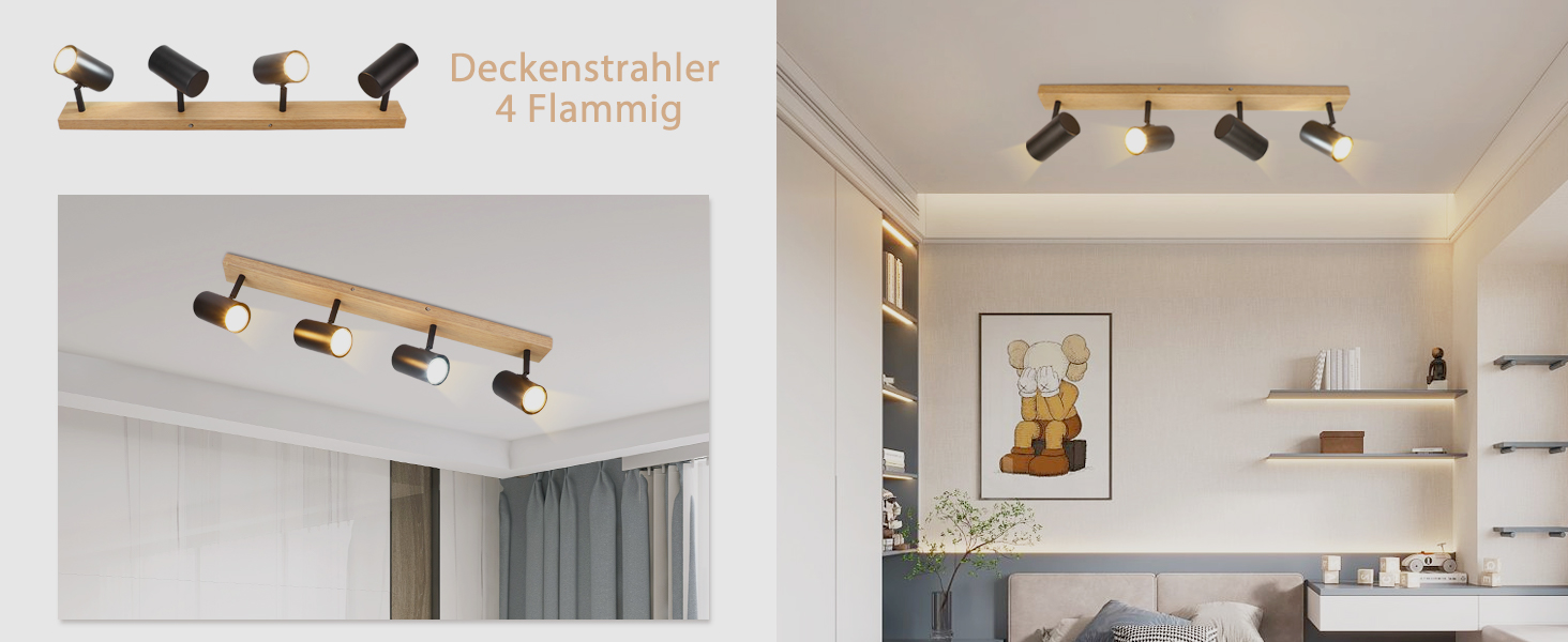Flurlampe Schwarz