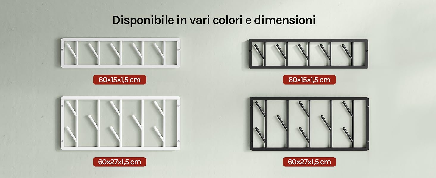 Il testo dice «Disponibile in vari colori e dimensioni» (Disponibile in vari colori e dimensioni). Mostra due opzioni di paralume a tamburo in bianco e nero con motivi geometrici ritagliati.