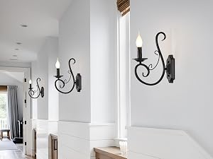 Vintage wall sconce 1 light black
