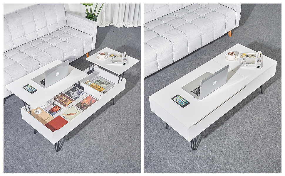 Table basse avec espace de rangement