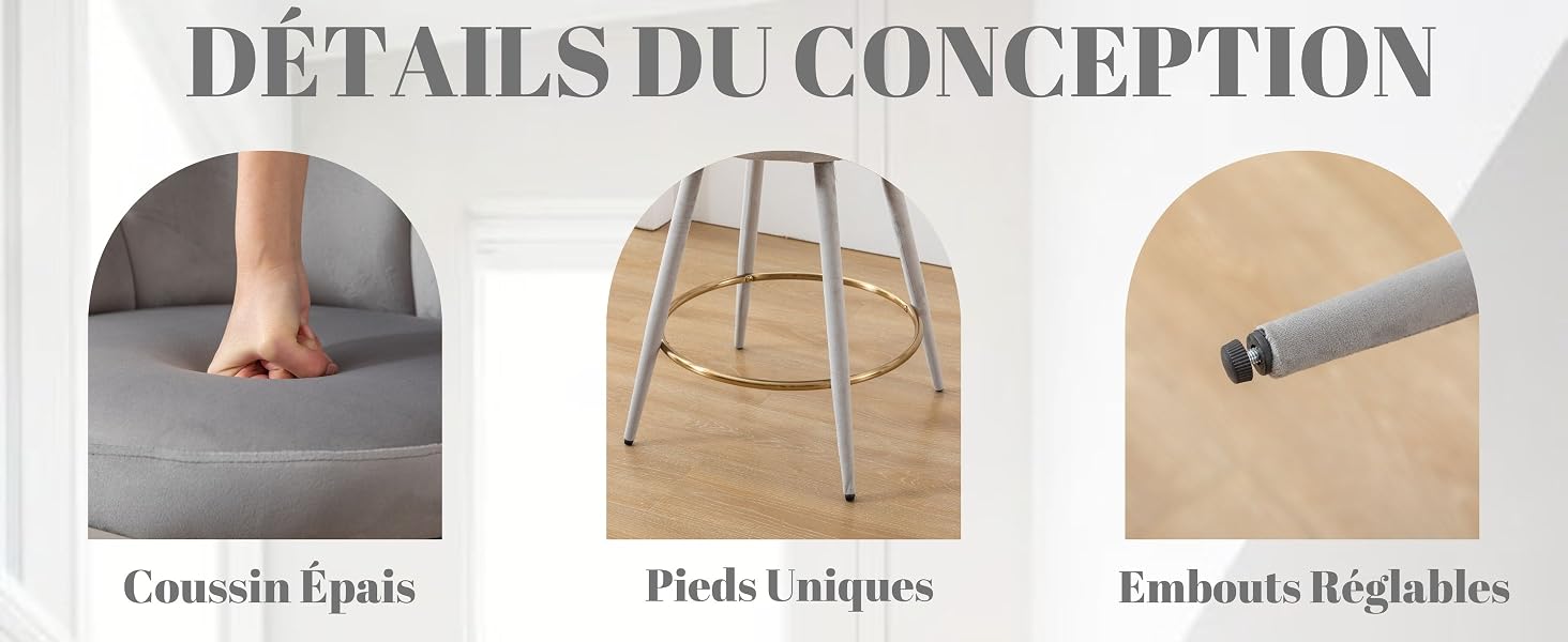 tabouret de Bar gris