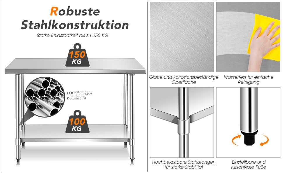 Küchentisch Edelstahl