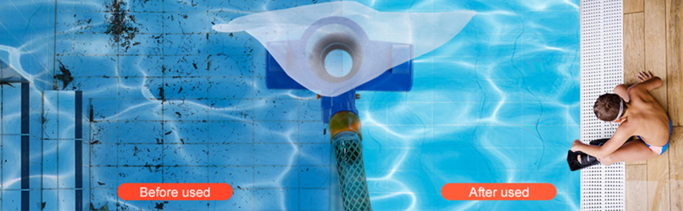 Aspirateur Piscine Hors Sol Manuel avec Brosse Sacs en Filet Aspirateur Spa Piscine de Brosses 