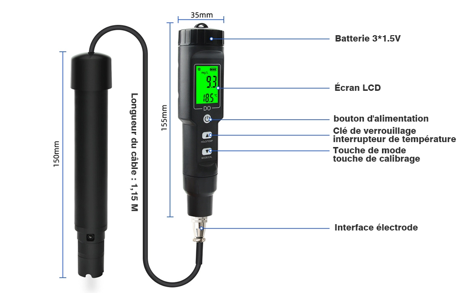 Testeur d'Oxygène Dissous Portable