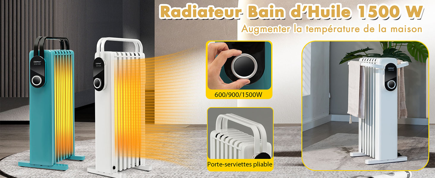 radiateur bain d’huile 1500 w