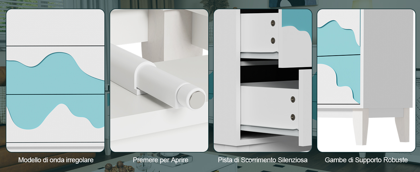 modello di onda irregolare, pista di scorrimento silenziosa, gambe di supporto robuste