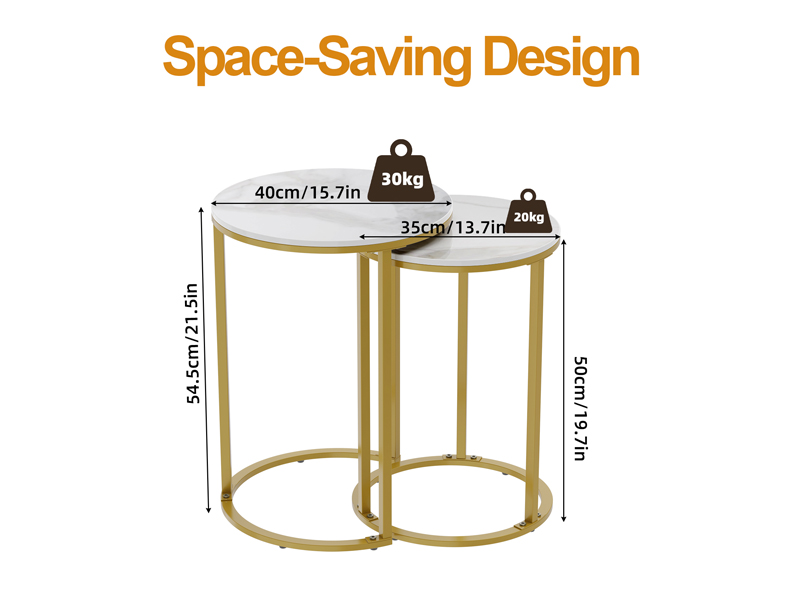 FATIVO Table d’Appoint en Marbre