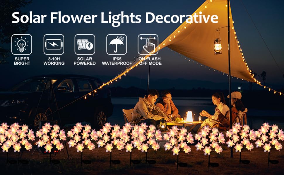 solar flower lights decorative