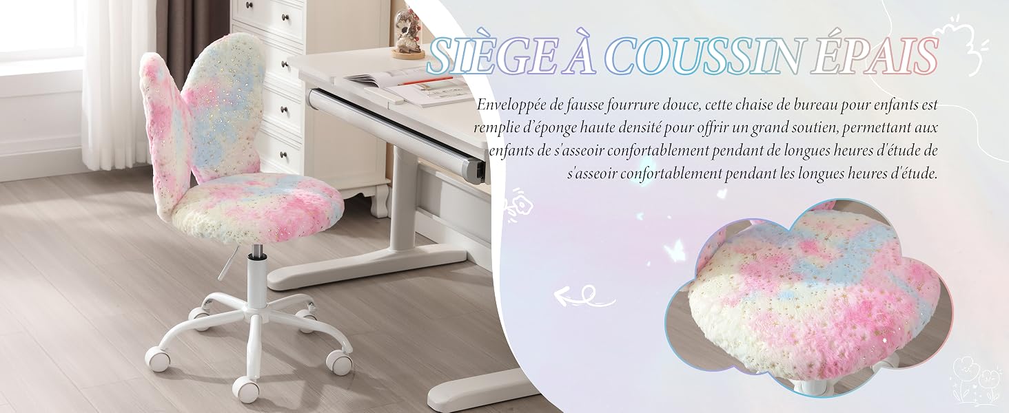 Chaise Pivotante de Bureau avec Dossier en Forme de Cœur