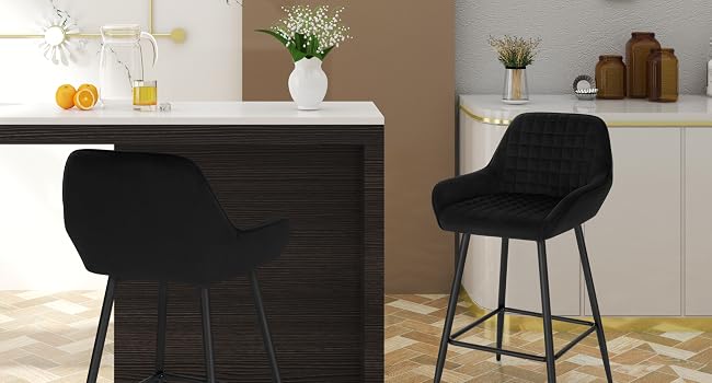 Modern interior design series showing black accent chairs arranged in different positions within a minimalist room setting with beige walls and flooring.