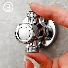 Válvula desviadora de ducha cromada o accesorio de plomería ajustado a mano con mecanismo de control circular