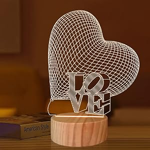 liebe herz 3d lampe
