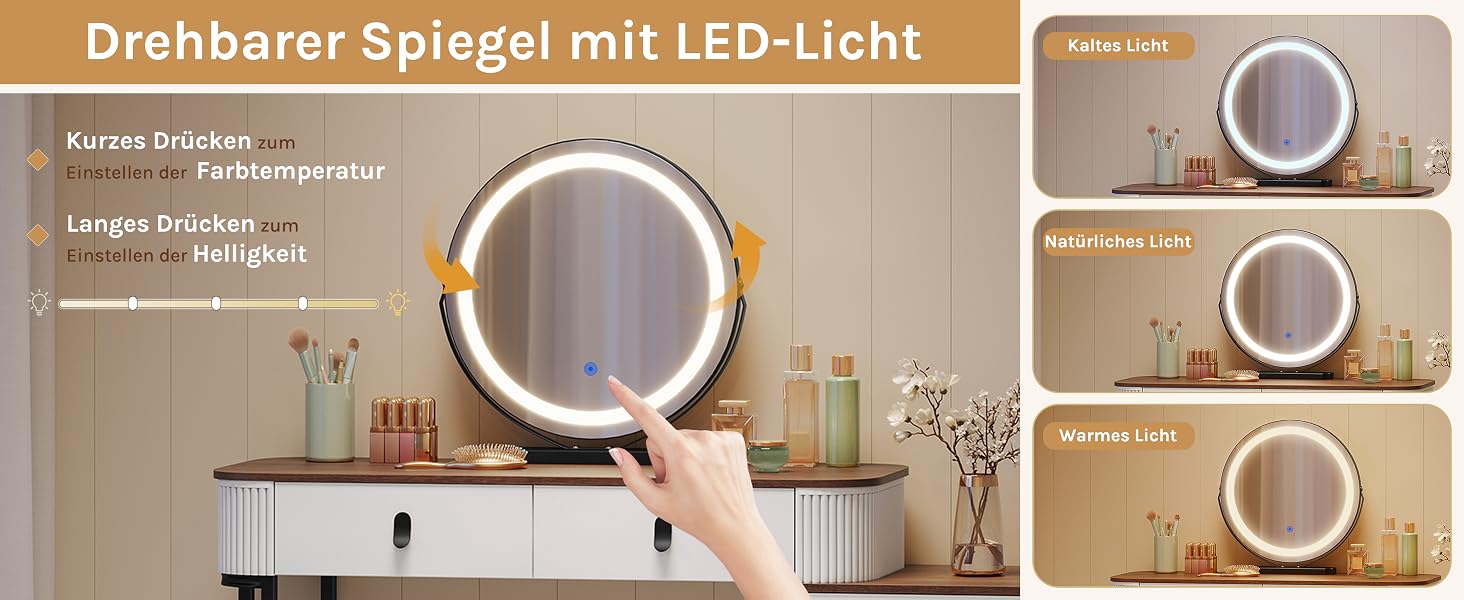 Das LED-Licht ist ein Spiegel, mit dem der Raum beleuchtet werden kann