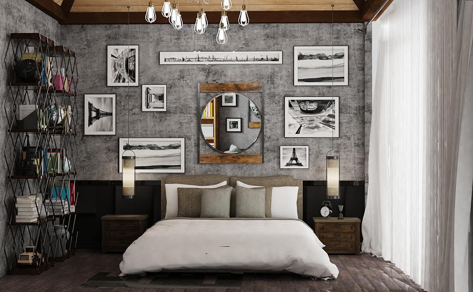 Specchio da Parete Decorativo Argento Industriale