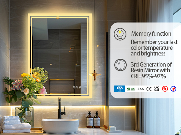 LUVODI specchio smart specchio bagno led specchio led bagno specchio retroilluminato bagno touch