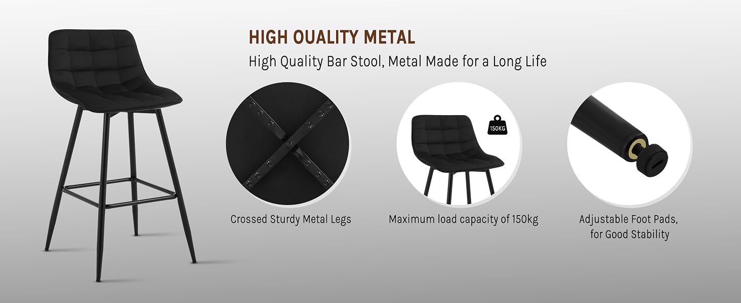 high quality metal bar stool, metal made for a long time