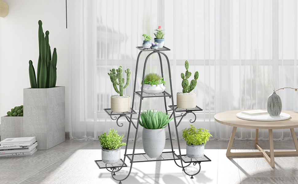 Metal Plant Stand Storage Rack Shelf Pot Holder for Indoor Outdoor Use