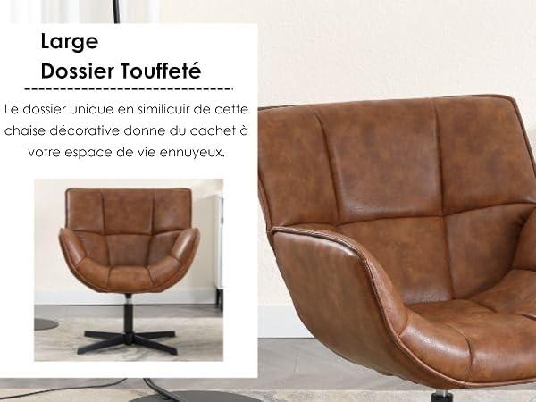 fauteuil marron cuir