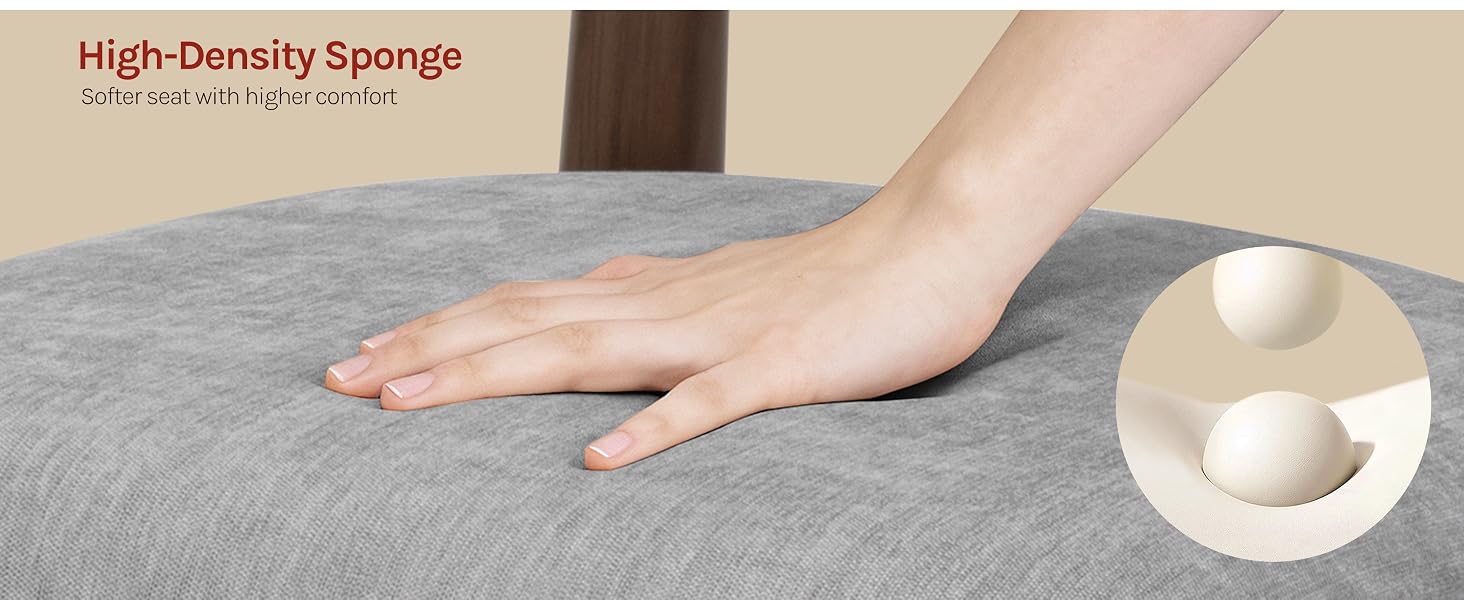 Text reads 'High-Density Sponge'. Hand demonstrating sponge material on white surface. Close-up shows sponge texture and absorbency properties being tested.