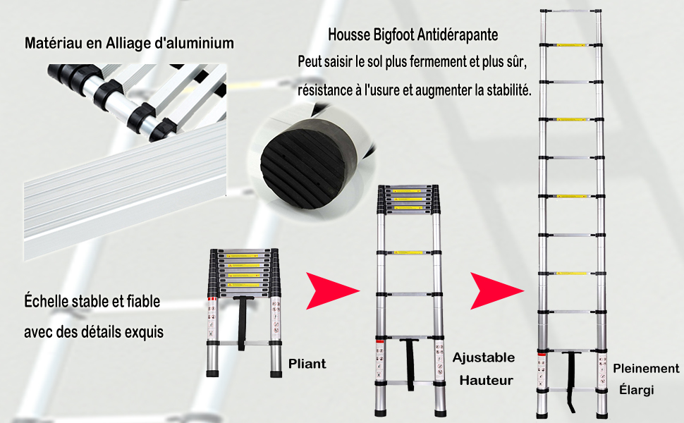 échelle télescopique échelle pliable Multi-Fonction Echelle Pliable 