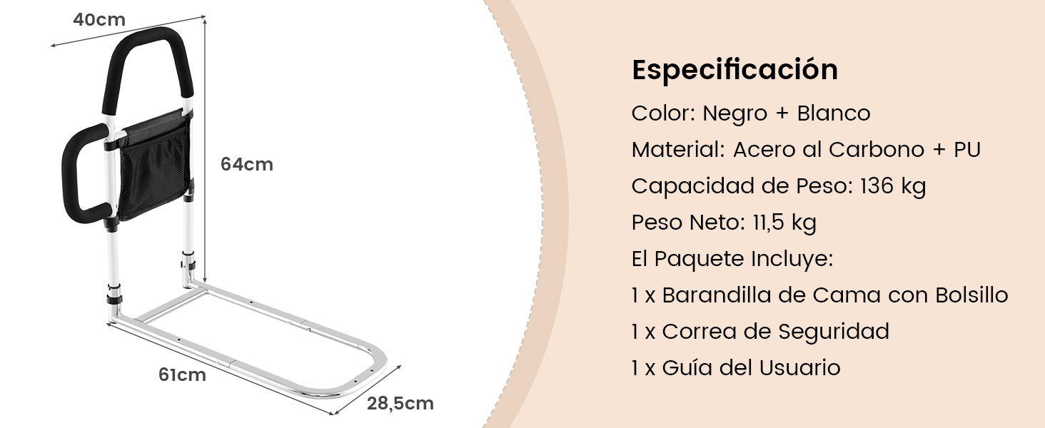 Barandillas de Cama para Ancianos