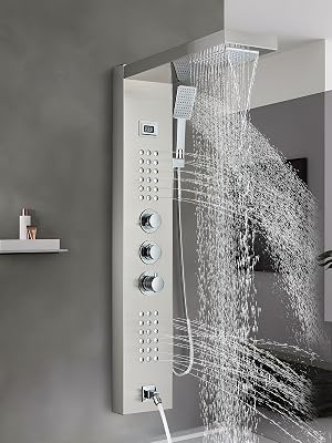 le pommeau de douche est un pommeau de douche fixé au mur.
