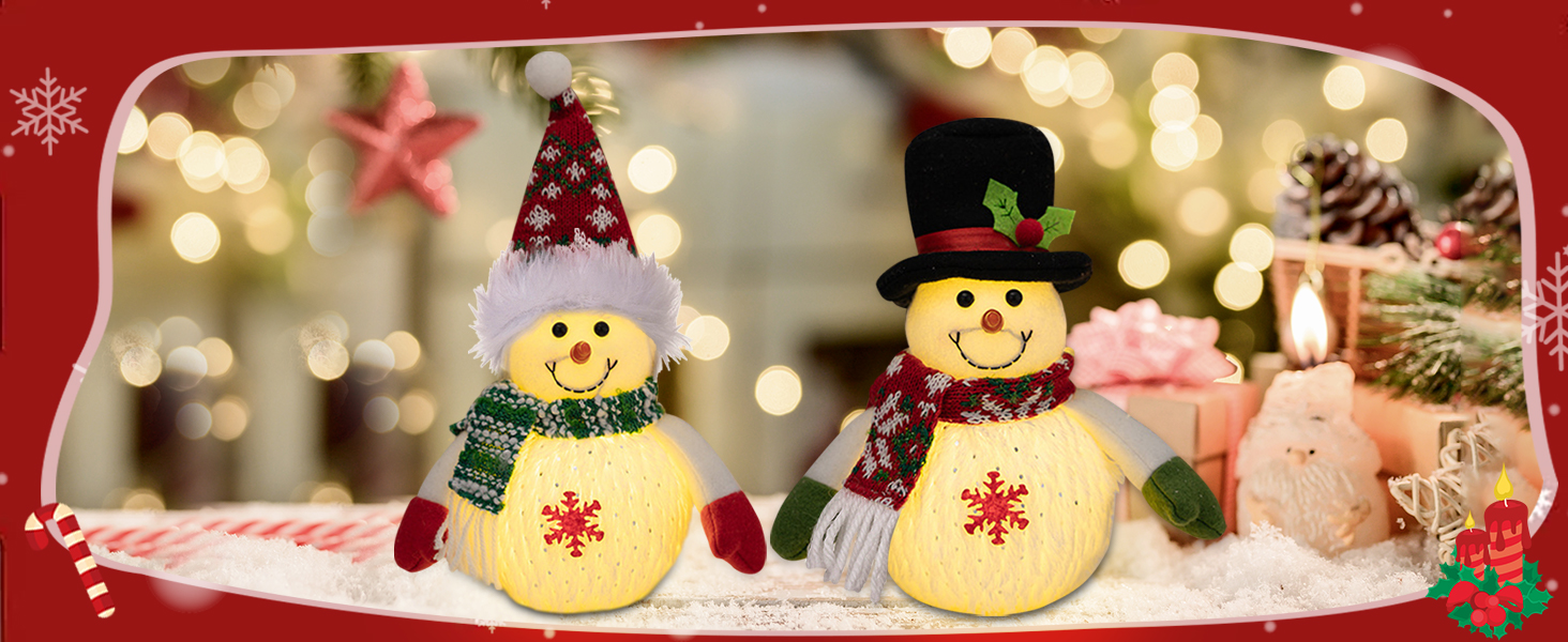 Dos figuras decorativas con luces LED, los accesorios de invierno también son verschwommenen 