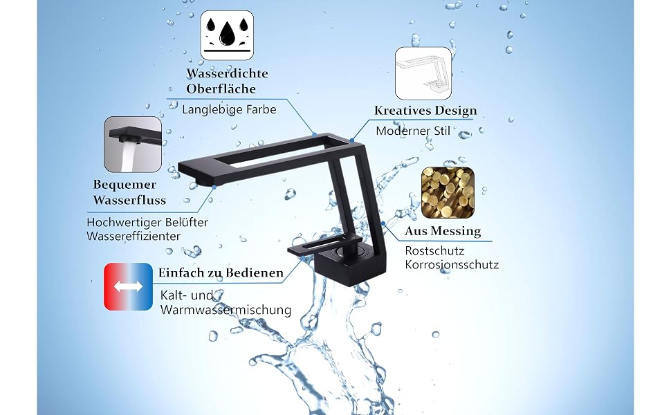 Schwarzer Badezimmerhahn