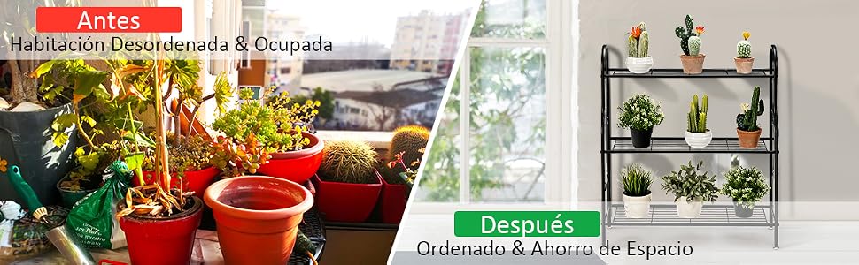 Soporte para Plantas de Metal de 3 Niveles