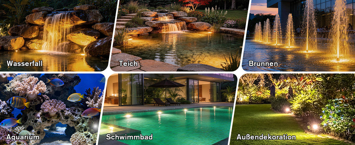 Teichleuchten für Teich Garten Pool und Wasserfall