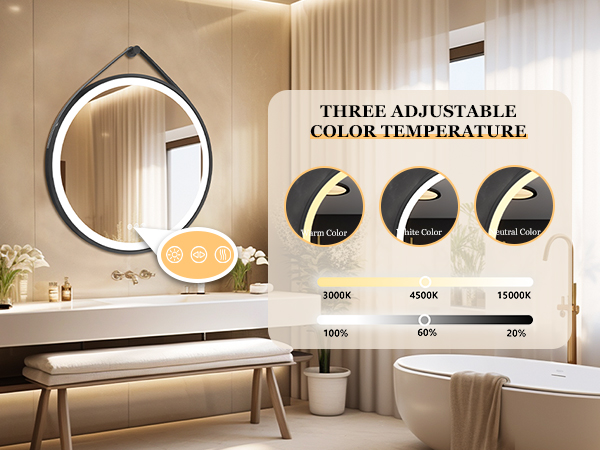 specchio con led luce bagno rotondo 60 cm 80 cm specchio tondo da bagno con led luce