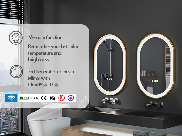 LUVODI Specchio Bagno con Luce LED