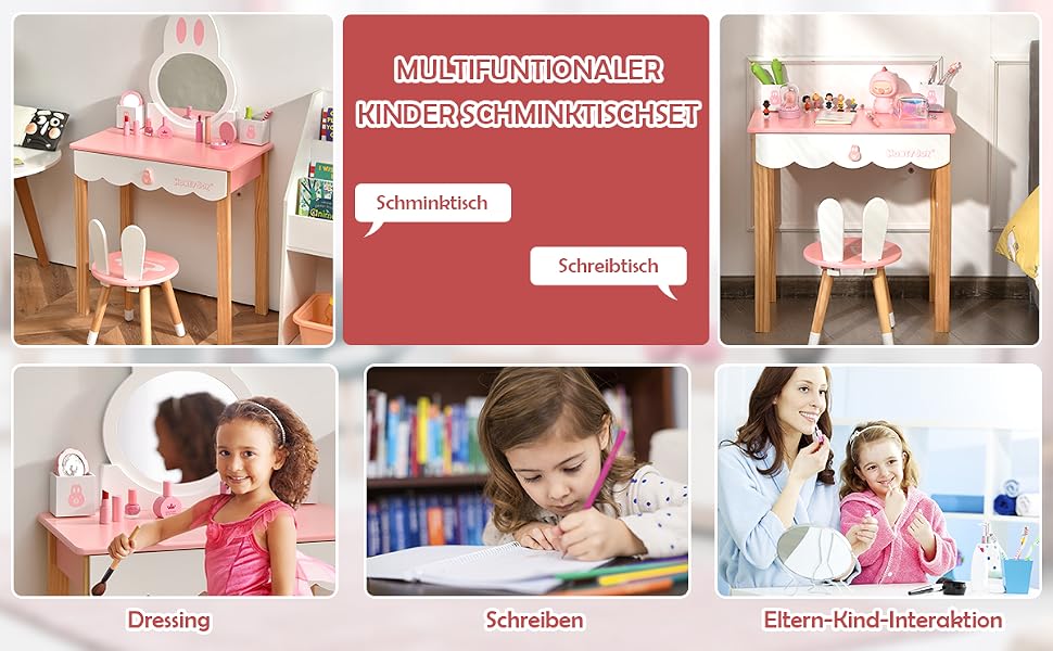 mädchen schminktisch set mit spiegel mädchenschminktisch