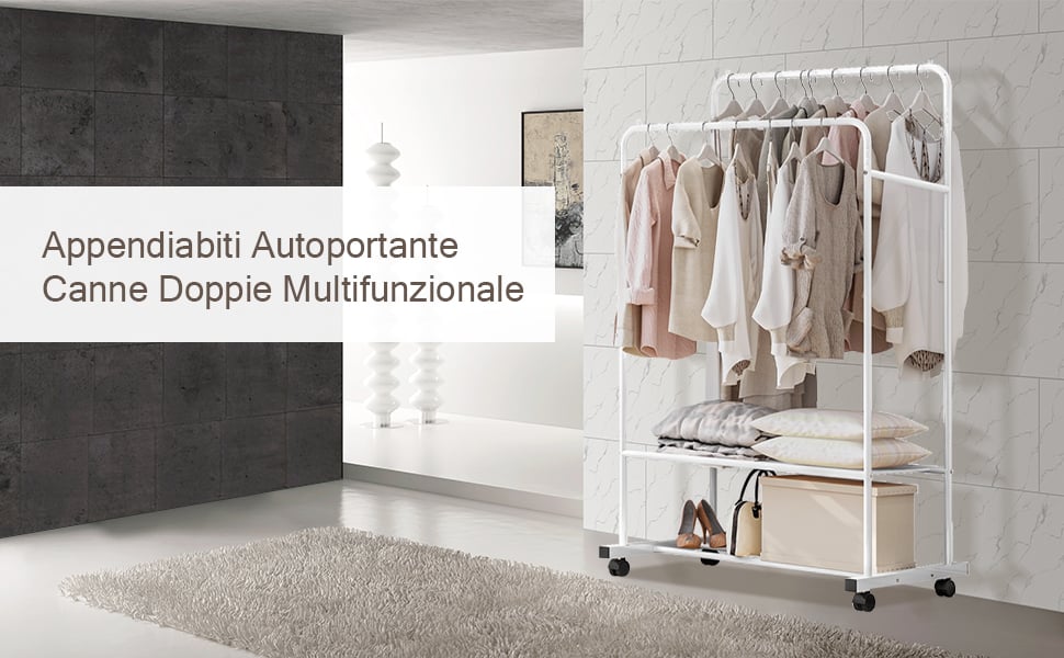 stand appendiabiti bianco