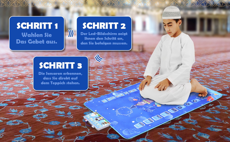 Tapis musulman électronique interactif pour enfants