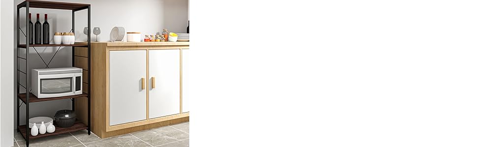 WOLTU Scaffale per Cucina 4 Ripiani Mensola da Cucina Scaffalature 60x40x123 .5cm Rovere