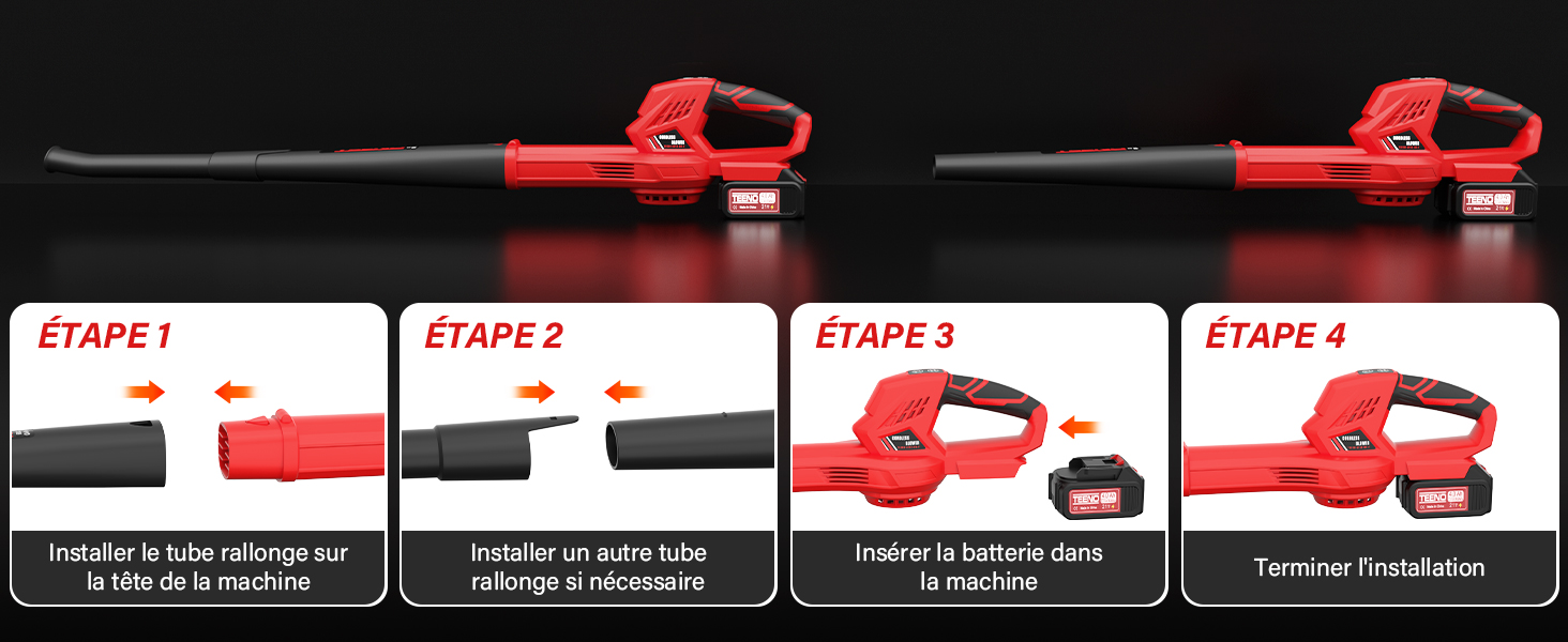 Guide d'installation étape par étape expliquant comment monter un feu de vélo sur un guidon à l'aide d'un système de montage à sangle en caoutchouc avec des flèches rouges indiquant les points de fixation.