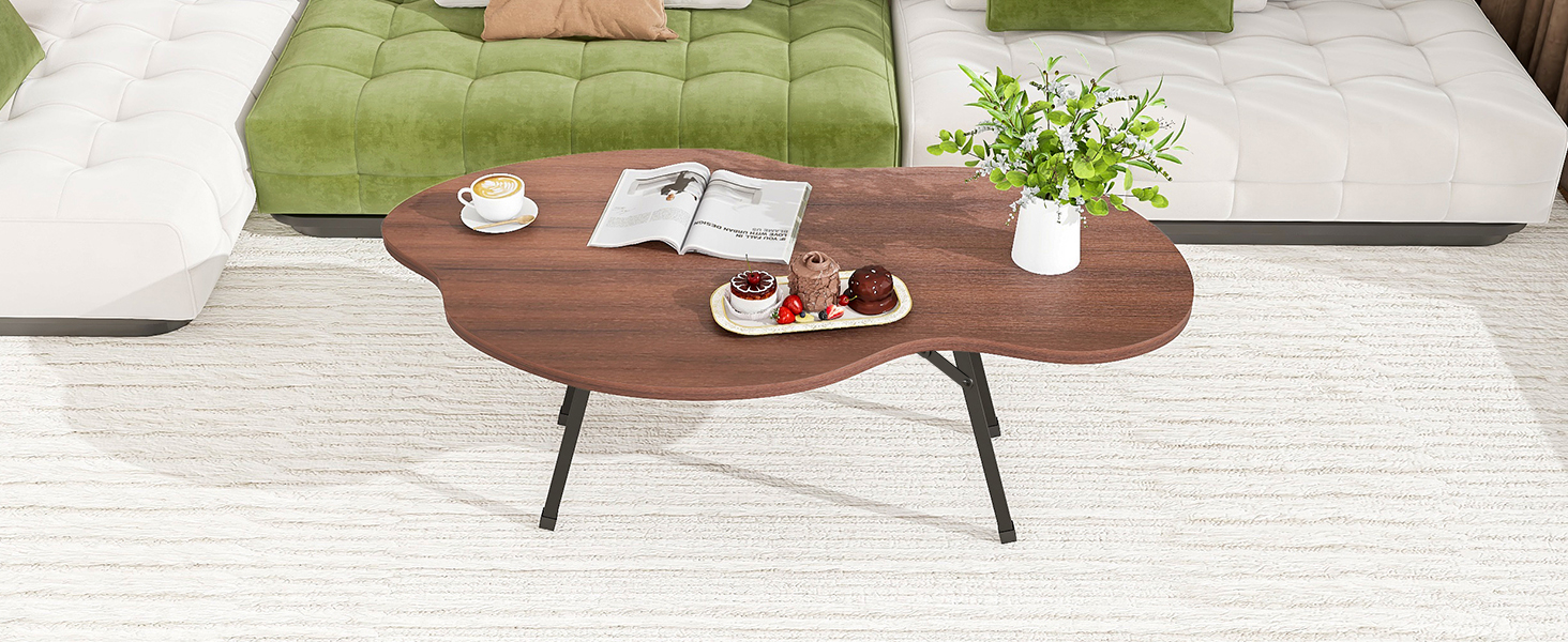 walnut coffee table,low coffee table,folding coffee table for small spaces,living room,bedroom