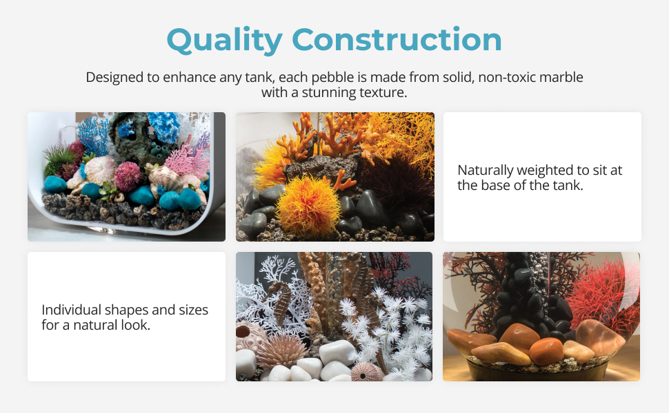 Text reads 'Quality Construction' - Collage showing product packaging and wrapped items, demonstrating construction and assembly details.