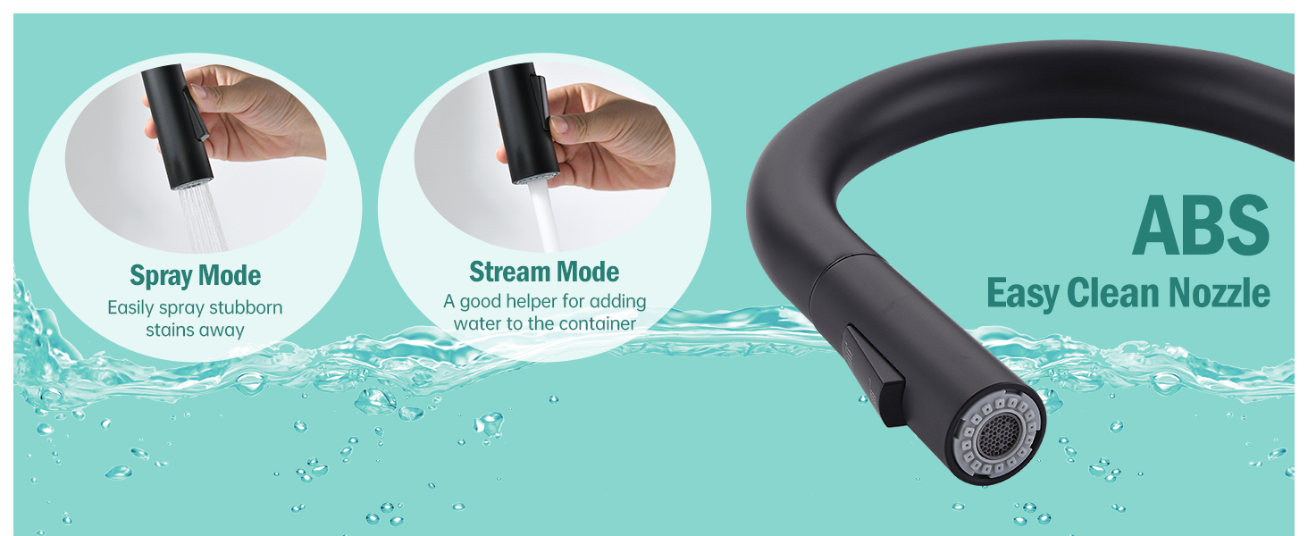 Modern Kitchen Faucet with Pull Down Sprayer Matte Black, Single-Handle High Arc Gooseneck