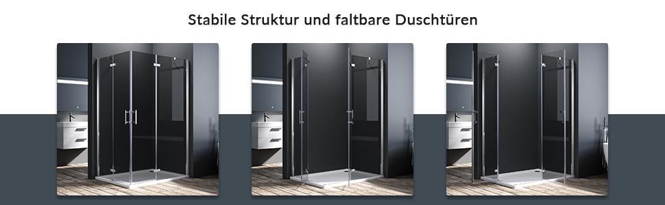 Duschkabine Eckeinstieg Pendeltür NANO Glas 90x80 195 Scharnier Duschtür Duschabtrennung Duschwand