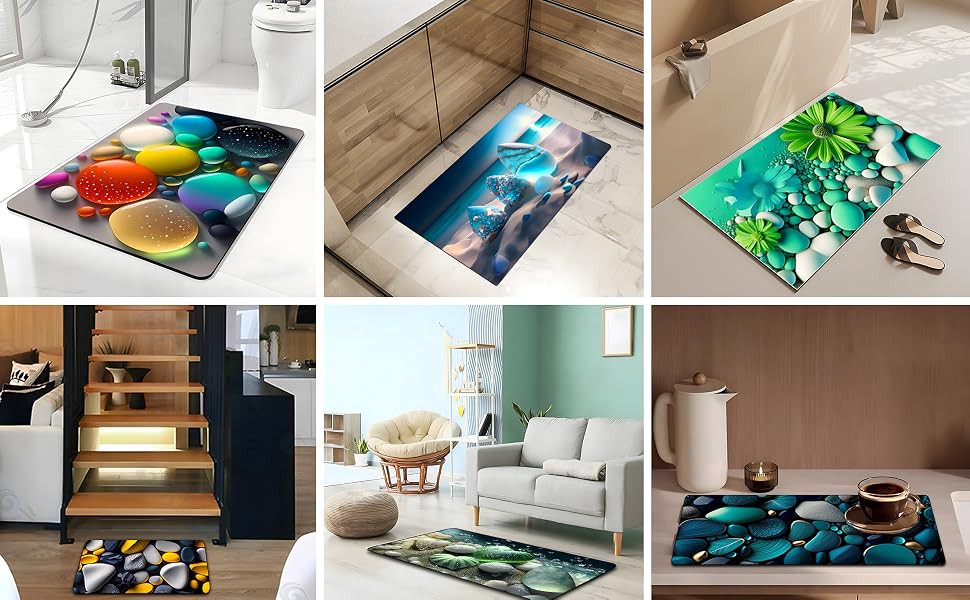 Tapis de salle de baños antidérapants por rapport aux tapis traditionnels
